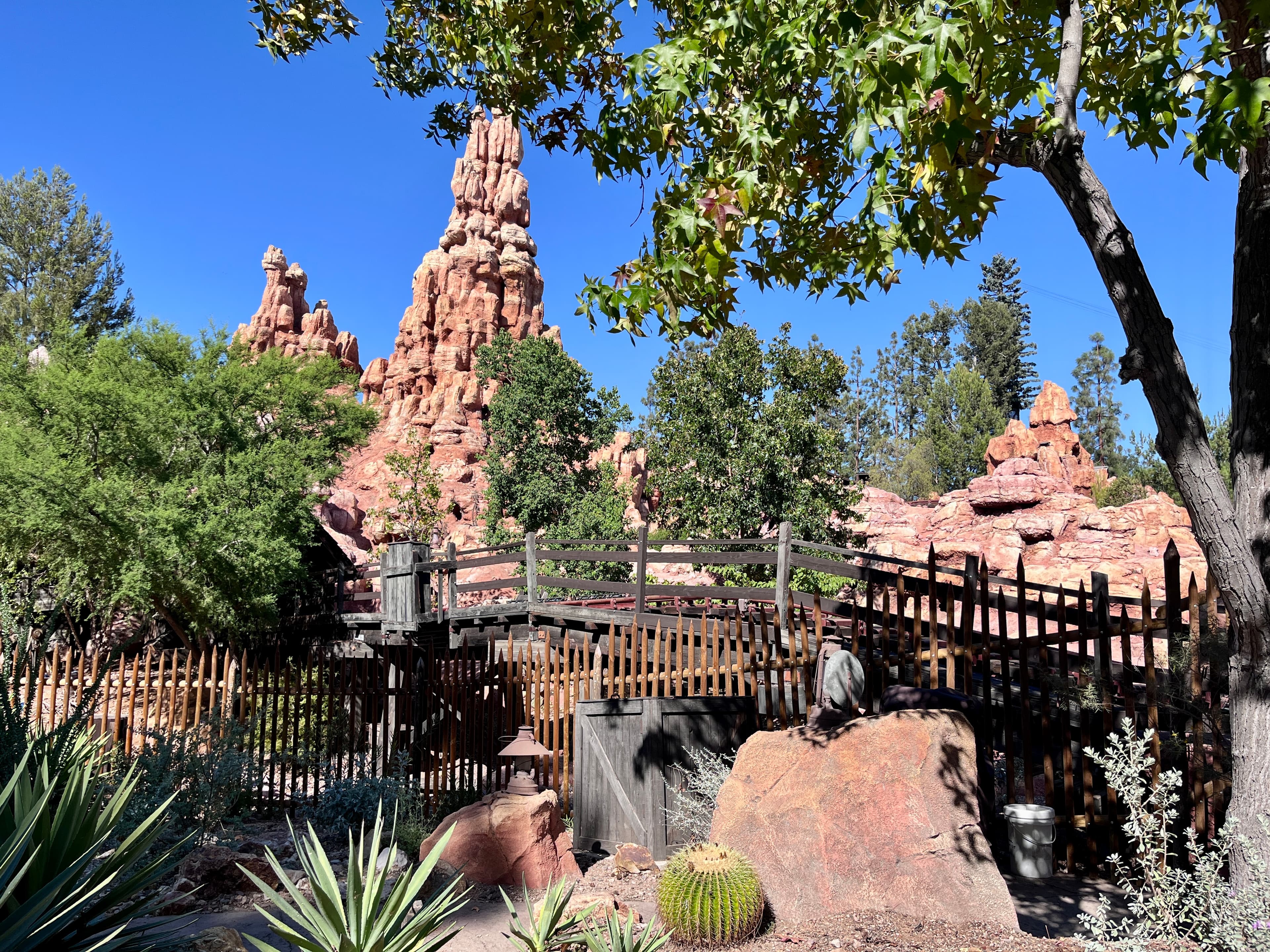 Big Thunder Mountain area at Disneyland on a clear afternoon